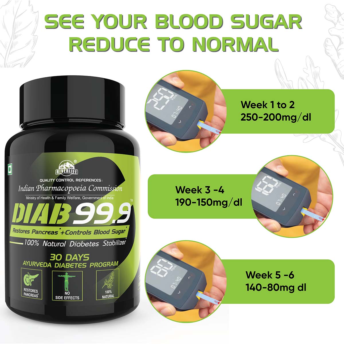 DIAB 99.9 - Type-2 Ayurvedic Diabetes Medicine | Free Reversal Program Consultation with Doctor & Dietitian | 100% Natural