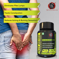 PILES MATRIX - RECTUM RESTORE Ayurvedic Supplement | Removes Root Cause. Shrinks Piles Lumps & Treats Constipation | 100% Natural